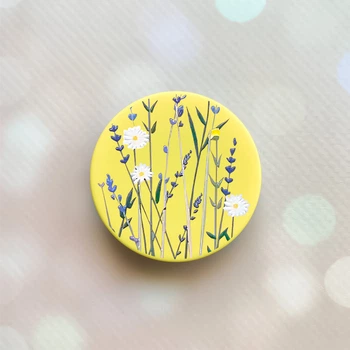 Держатель для смартфона / планшета попсокет Popsocket Желтый :: Полевые цветы (принт 270)