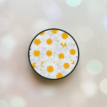 Держатель для смартфона / планшета попсокет Popsocket Черный :: Букет ромашек (принт 40)