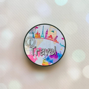 Держатель для смартфона/планшета попсокет Popsocket Черный :: Путешествие. Travel (принт 321)