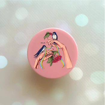 Держатель для смартфона / планшета попсокет Popsocket Розовый :: Ласточки (принт 15)