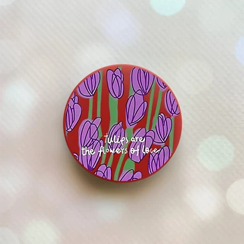 Держатель для смартфона / планшета попсокет Popsocket Красный :: Тюльпаны (принт 265)