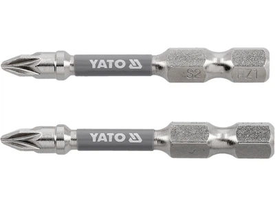 Насадка викруткова PZ1 х 50мм. HEX 1/4", покрита нікелем, 2шт. YATO (YT-78023)