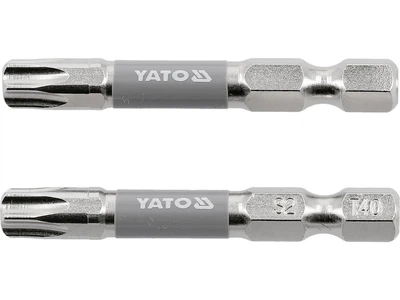 Насадка отверточная TORX T40 х 50 мм. HEX 1/4", покрытая никелем, 2 шт. YATO (YT-78036)