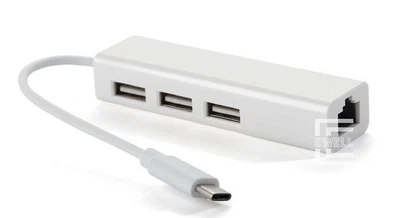 Концентратор-адаптер Ewell USB3.1 Type-C to RJ45 (10/100) / 3 port USB 2.0 (EW010)