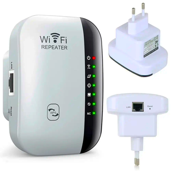 Підсилювач WiFi сигналу до 300 Мбіт/с (2,4G), в розетку бездротовий / Вайфай репітер / Ретранслятор (L)