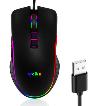 Миша провідна ігрова з підсвічуванням від USB, 7 кнопок, 4800 DPI / Геймерська мишка Weibo C320 (L)