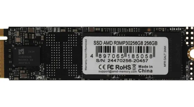 SSD накопитель amd r3 256Gb pci-e 3.0 x4 m.2 2280 3d tlc (r3mp30256g8)