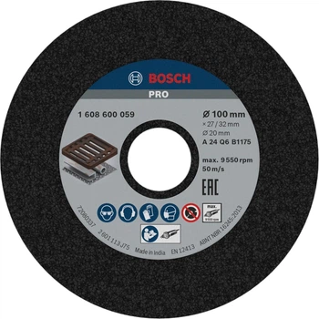 Шлифовальный круг для прямой болгарки Bosch PRO 100х20 мм К24 (1608600059)