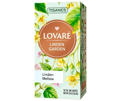Трав'яний чай Lovare Tisanes Linden Garden з липюй та мелісою в саше 24шт