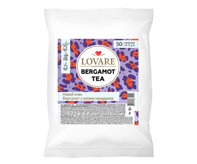 Чорний чай Lovare Bergamot Tea у пакетиках 50шт