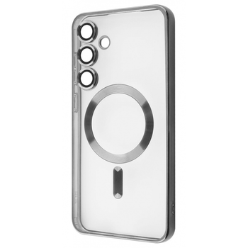 Чохол силіконовий з захистом камери WAVE Premium Metal Color Case with Magnetic Ring для Samsung Galaxy S24 FE silver