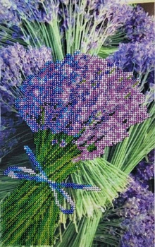Набор для вышивания бисером картины ARHIBIS Букет Лаванды, 21*30 см (2474)
