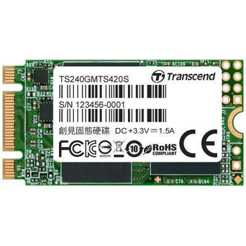 Накопичувач SSD M.2 2242 Transcend MTS420S 240GB SATAIII 3D TLC (TS240GMTS420S)