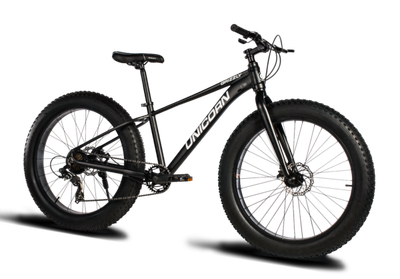 Алюмінієвий велосипед фєтбайк (FATBIKE) Grizzly 26" колір ЧОРНИЙ