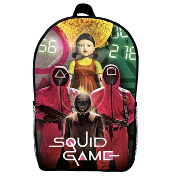 Рюкзак школьный Игра в кальмара (School Gear bag Squid Game 06) черный, 39 х 27 х 14 см