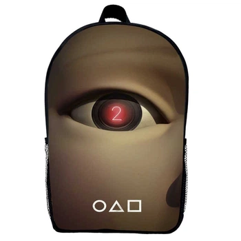 Рюкзак школьный Игра в кальмара (School Gear bag Squid Game 03) черный, 39 х 27 х 14 см
