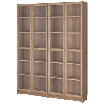 Книжкова шафа зі скляними дверима BILLY/OXBERG 160x30x202 см IKEA 994.835.32 дуб