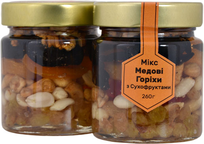 Медовые Орехи Медовая Элита Микс с Сухофруктами 260 г (0.26 кг) (4820259700362)