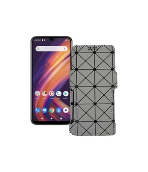 Чохол-книжка з екошкіри для телефону Lenovo A6 Note Сірий ромб