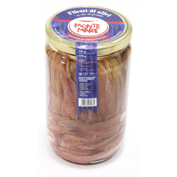 Анчоуси Monte Mare Filetti di Alici all'olio di girasole 720 г
