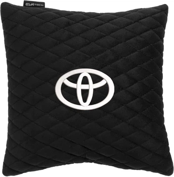 Подушка EVAtech 30 х 30 см Toyota Черная с черной нитью (SPSALMRBBV030)