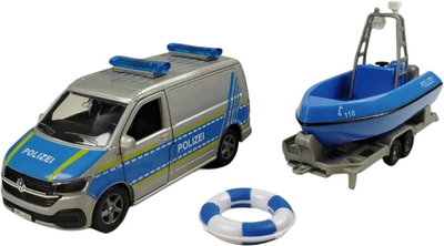 Транспортний засіб Kids Globe Volkswagen T6 Поліція з човном 29 см (8713219505403)