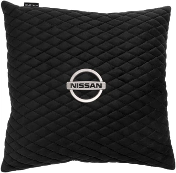 Подушка EVAtech 40 х 40 см Nissan Черная с черной нитью (SPBALMRBBV021)