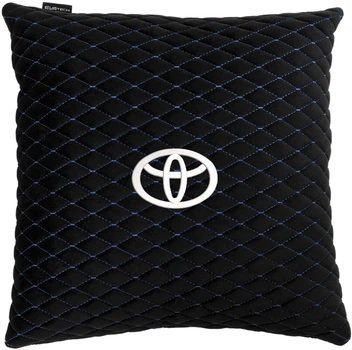 Подушка EVAtech 40 х 40 см Toyota Черная с синей нитью (SPBALMRBLV030)