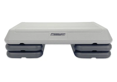 Степ платформа 3 рівні EasyFit висота 10-20 см Сірий для кардіо тренування (EF-0542)