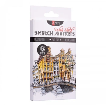 Набір маркерів Santi Urban Sketch 390548 6 кольорів