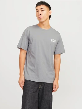 Футболка хлопковая длинная мужская Jack & Jones 12151955 L Серая (5715671957489)