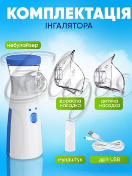 Портативний ультразвуковий інгалятор небулайзер Smart Mesh Nebulizer для дітей і дорослих, ручний для дихальної терапії