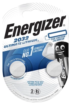 Батарейка литиевая Energizer 2032 Ultimate Lithium, CR2032, 3V, блистер 2шт