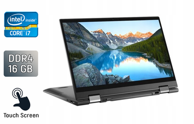 Ноутбук-трансформер Dell Inspiron 7306 2 in 1 / 13.3" (3840x2160) IPS Touch / Intel Core i7-1165G7 (4 (8) ядра по 2.8 - 4.7 GHz) / 16 GB DDR4 / 512 GB SSD / Intel Iris Xe Graphics / WebCam / Windows 10 б/у
