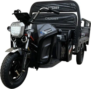 Грузовой электроскутер-самосвал трёхколёсный CROSSER Cargo 16" (1200W 60V, 45Ah) Серый