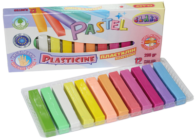 Пластилін Class Чисті руки ECO PASTEL 12 кольорів 200 г (7653C) (8591662765304)