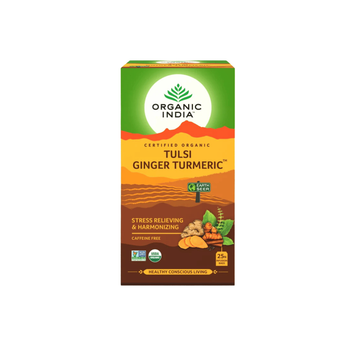 Органічний індійський чай з куркумою та імбиром, Тулсі 25 пакетиків Organic India 801541512812