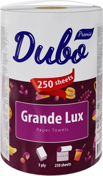 Полотенца бумажные Диво Premio Grande Lux 3-слойные 1 рулон 250 отрывов Белые