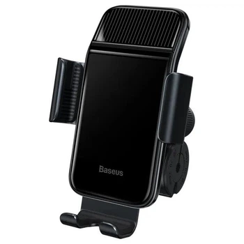 Держатель для телефона Baseus Smart Solar Power Wireless Cycling Electric Holder на велосипед, мопед, мотоцикл IP54 4.7-6.7" (SUZG010001) Black