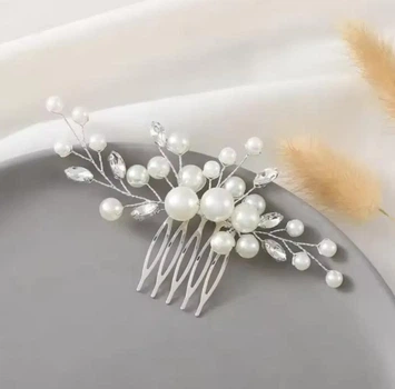 Свадебное украшение волос. Веточка из бусин для волос Bridal Tiaras Style 1