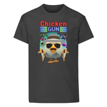 Футболка детская черная с принтом Chicken Gun Чикен ган DM-299 110 см