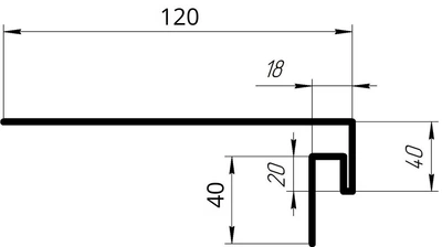 Планка лобовая SIMBUD 120 мм мат с j-профилем 0.46мм білий бук