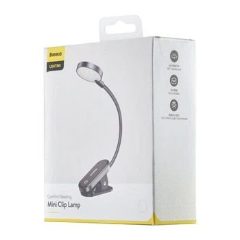 Портативна лампа на прищіпці Baseus Mini Clip Lamp LED Лампа Портативний нічник для читання та навчання Переносна лампа з вбудованим акумулятором
