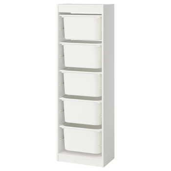 Стелаж с контейнерами TROFAST 46x30x145 см IKEA 995.754.71 белый / белый