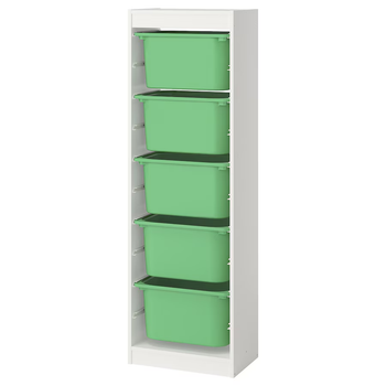 Стелаж с контейнерами TROFAST 46x30x145 см IKEA 895.754.81 белый/ярко-зеленый