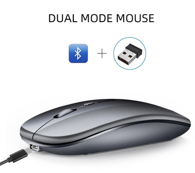 Бездротова комп'ютерна bluetooth миша Wireless Mouse на акумуляторі сіра