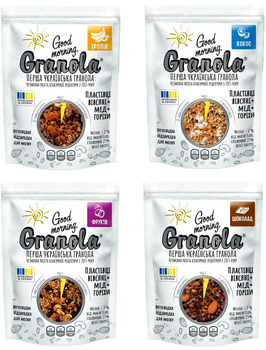 Гранола Good morning Granola Ассорти 330 г х 4 шт (42482019218007)