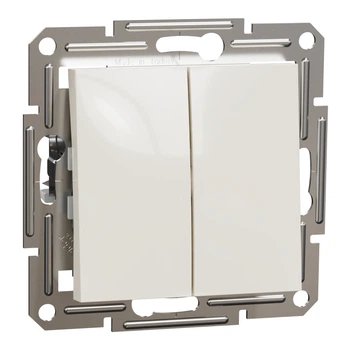 Переключатель двухклавишный Schneider Electric Asfora без рамки кремовый EPH0670123