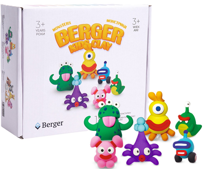 Набір пластиліну BERGER Kids Clay Монстрики 18 баночок 270 г (8596165040200)