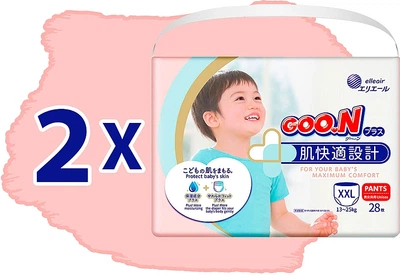 Подгузники-трусики "Plus" (13-25 кг), размер XXL, 56 шт - Goo.N (28шт) 56шт (1158525-31160467)